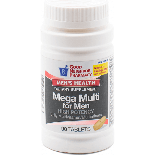 Good Neighbor Pharmacy GNP Mega Multi for Men multivitamins in 90 tablets, dietary supplement from Pasteur Pharmacy.