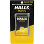 Halls Minis Cherry Flavor Sugar-Free Cough Drops in a clear package, designed for soothing sore throats and cough relief.