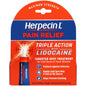 Herpecin L Triple Action lip balm with lidocaine for maximum strength pain relief, 0.15 oz, Pasteur Pharmacy health & beauty product