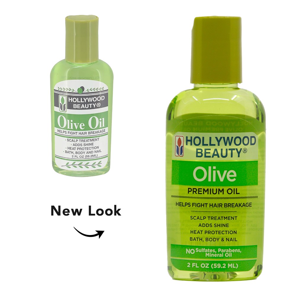 Hollywood Beauty Olive Oil Scalp Treatment in a 2oz bottle, designed to nourish and soothe the scalp.