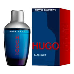 Hugo Boss Dark Blue Eau de Toilette spray for men in 75ml bottle, featuring sleek packaging and dark blue design.