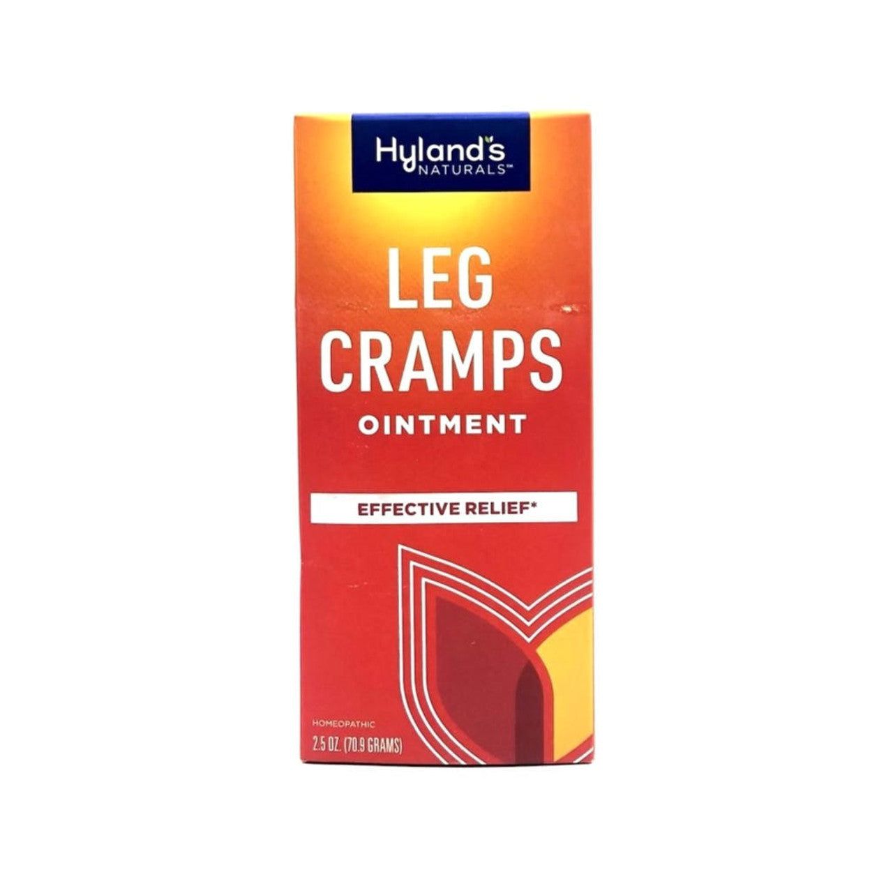 Hyland's homeopathic leg cramps ointment in a 2.5 oz tube, designed to relieve leg cramp discomfort naturally.