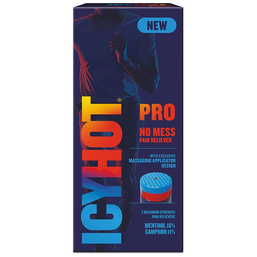 Icy Hot Pro pain reliever in 3-ounce tube by Pasteur Pharmacy, no mess, maximum strength for muscle pain relief.