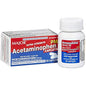 Box of Major Acetaminophen PM 500mg pain relief tablets by Pasteur Pharmacy, 50 count for nighttime pain relief and sleep aid