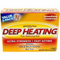 Mentholatum Pain Relieving Rub with deep heating and ultra strength, featuring a white tube with blue accents and a twist cap.