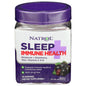 Natrol Sleep + Immune Health Gummies in berry flavor, soft gummies with purple and red berries, supporting restful sleep and immune health.