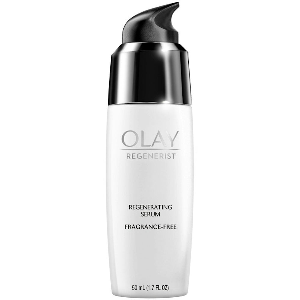 Olay Advanced Anti-Aging Moisturizer Fragrance-Free Regenerating Serum in 1.7 fl oz bottle, designed for youthful skin.