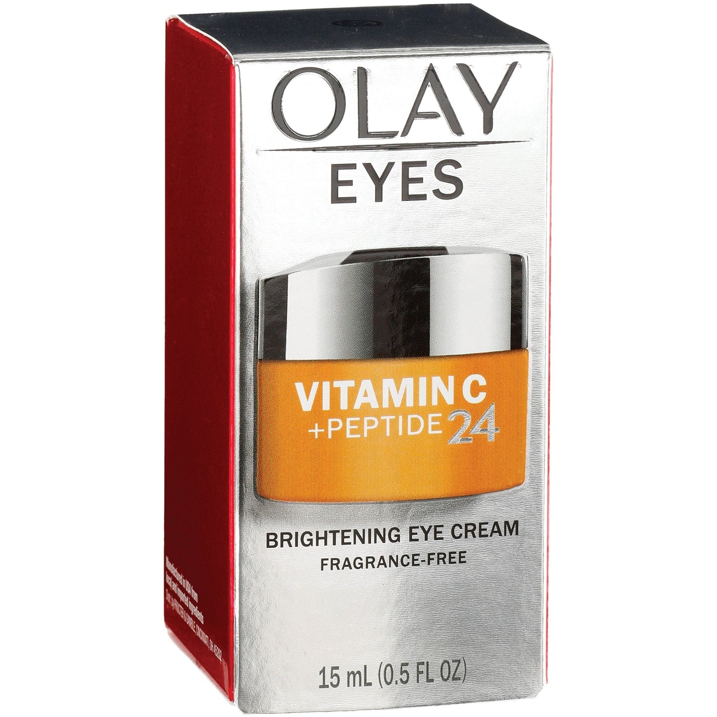 Olay Vitamin C + Peptide 24 Eye Cream in fragrance-free 0.5oz jar, health and beauty skincare product with brightening ingredients