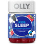 Olly Kids Sleep Raspberry Gummies with 0.5mg melatonin for children, dietary supplement in a colorful bottle.