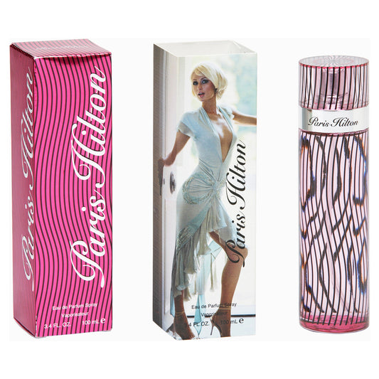 Paris Hilton For Women Eau De Parfum spray 3.4 oz bottle, elegant perfume with floral and fruity notes, health and beauty product.
