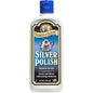 Parker & Bailey Silver Polish in an 8 oz bottle, gently cleaning, polishing, and protecting silver items with white formula.