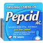 Pepcid AC Original Strength tablets for heartburn prevention and relief, shown in blister pack on a white background.