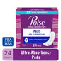 Poise Long Incontinence & Postpartum Pads 7 Drop Ultra, health and beauty product, with soft absorbent layers for extra protection.