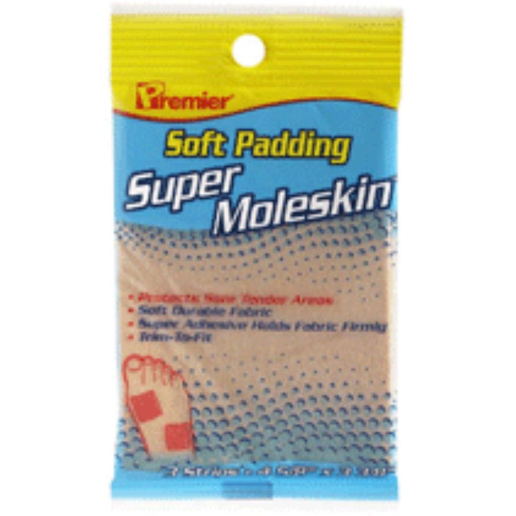 Premier Moleskin Super sheets from Pasteur Pharmacy, soft and durable health and beauty product for skin protection.