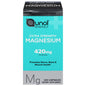 Qunol Magnesium Extra Strength 420 mg capsules, dietary supplement for health and wellness, in a bottle.