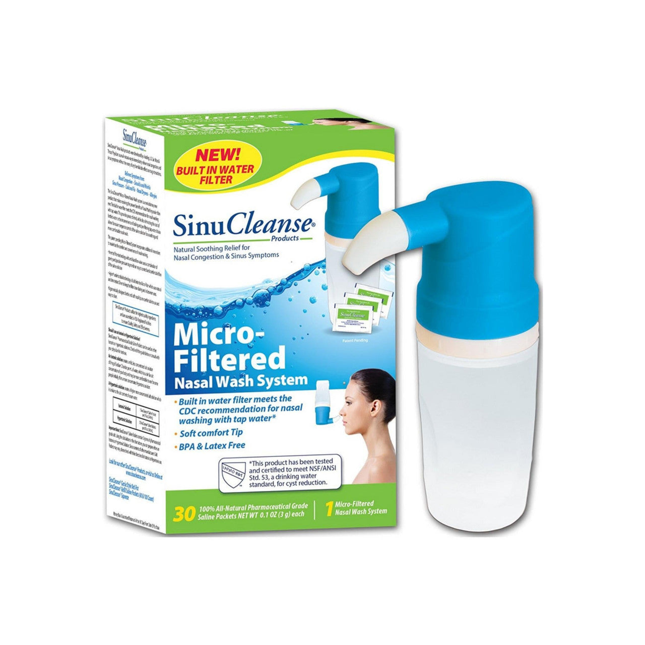SinuCleanse Microfilter for nasal irrigation system by Pasteur Pharmacy, close-up of the filter component for health and beauty use.