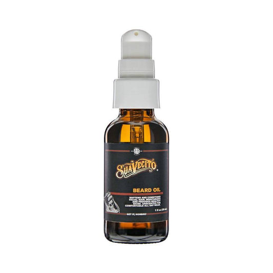 Suavecito Beard Oil 1oz bottle from Pasteur Pharmacy, designed to moisturize and condition facial hair and skin.