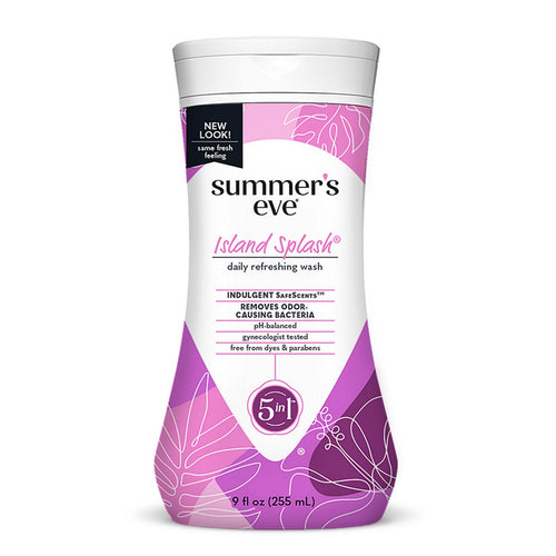 Summer's Eve 5-in-1 cleansing wash for sensitive skin, Island Splash scent, 9 oz, gentle feminine hygiene product by Pasteur Pharmacy