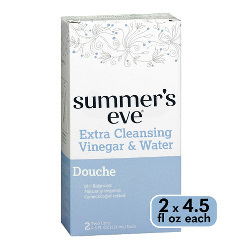 Summer's Eve Douche twin pack with vinegar and water, gentle feminine hygiene products from Pasteur Pharmacy.