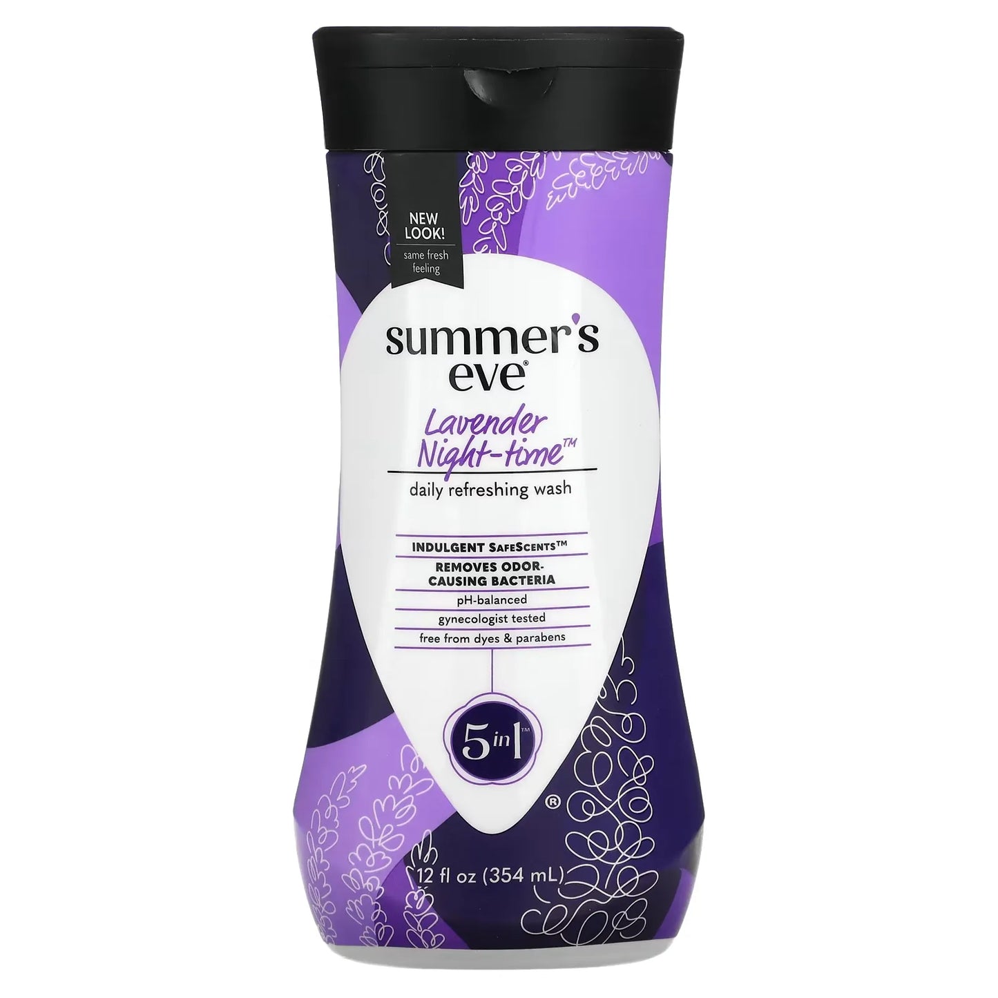 Lavender Night Time Cleansing Wash for Sensitive Skin by Summer's Eve, gentle and soothing for nighttime feminine hygiene.