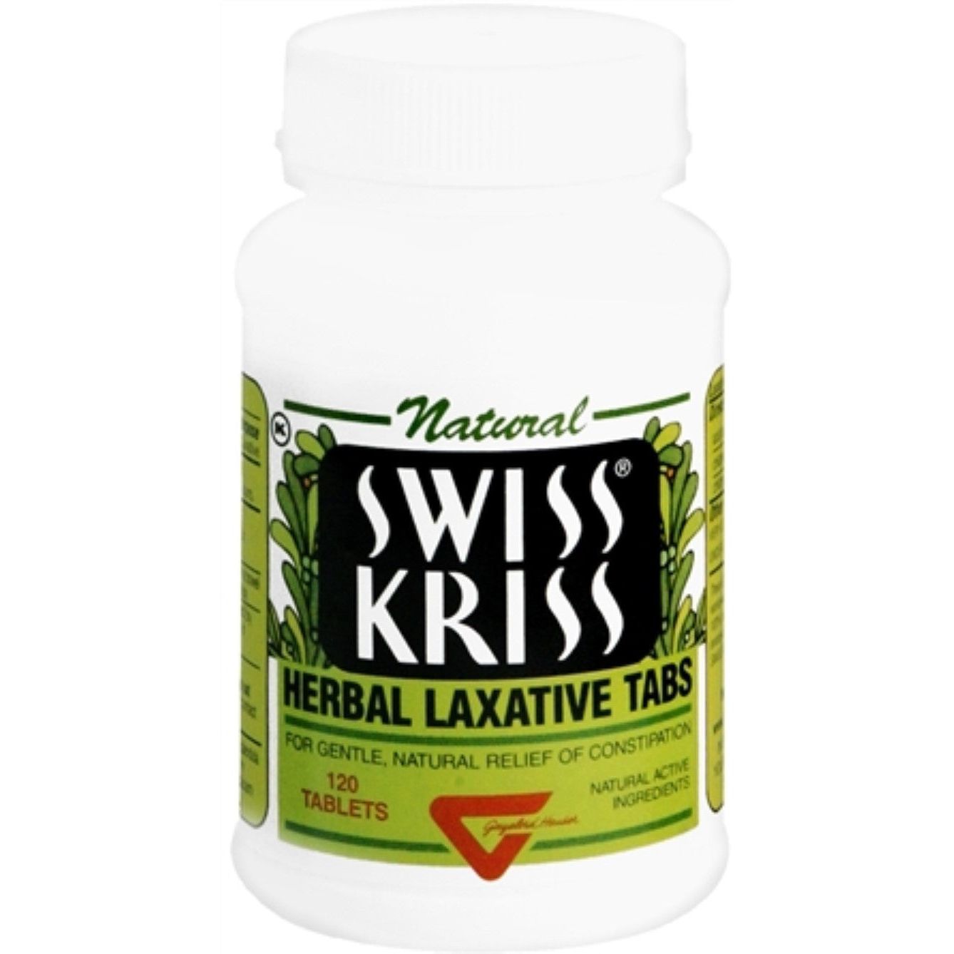 Swiss Kriss herbal laxative tablets by Pasteur Pharmacy, natural health supplement for digestive support, 120 tablets.