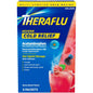 Theraflu Cold Relief Severe packets in Berry Burst flavor, showing the packaging with medical relief ingredients and branding.