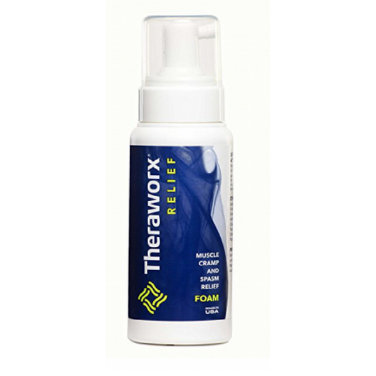 Theraworx Relief for Muscle Cramps and Spasms fast-acting foam in 7.1 fl oz bottle, from Pasteur Pharmacy, health and beauty product