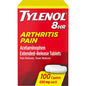 Box of Tylenol 8hr 650mg Arthritis Pain caplets from Pasteur Pharmacy, showing 100 caplets in a health and beauty setting.