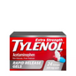 Bottle of Tylenol Extra Strength 500 mg Acetaminophen Rapid Release Gels from Pasteur Pharmacy, with the label visible.