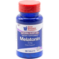 Bottle of Pasteur Pharmacy GNP Melatonin 3 mg dietary supplement with 100 tablets for sleep support and relaxation.