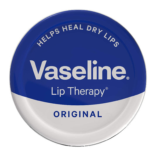 Vaseline Lip Therapy Advanced Healing tube, 0.35 oz, in a small, clear plastic tube with a white cap, on a white background.