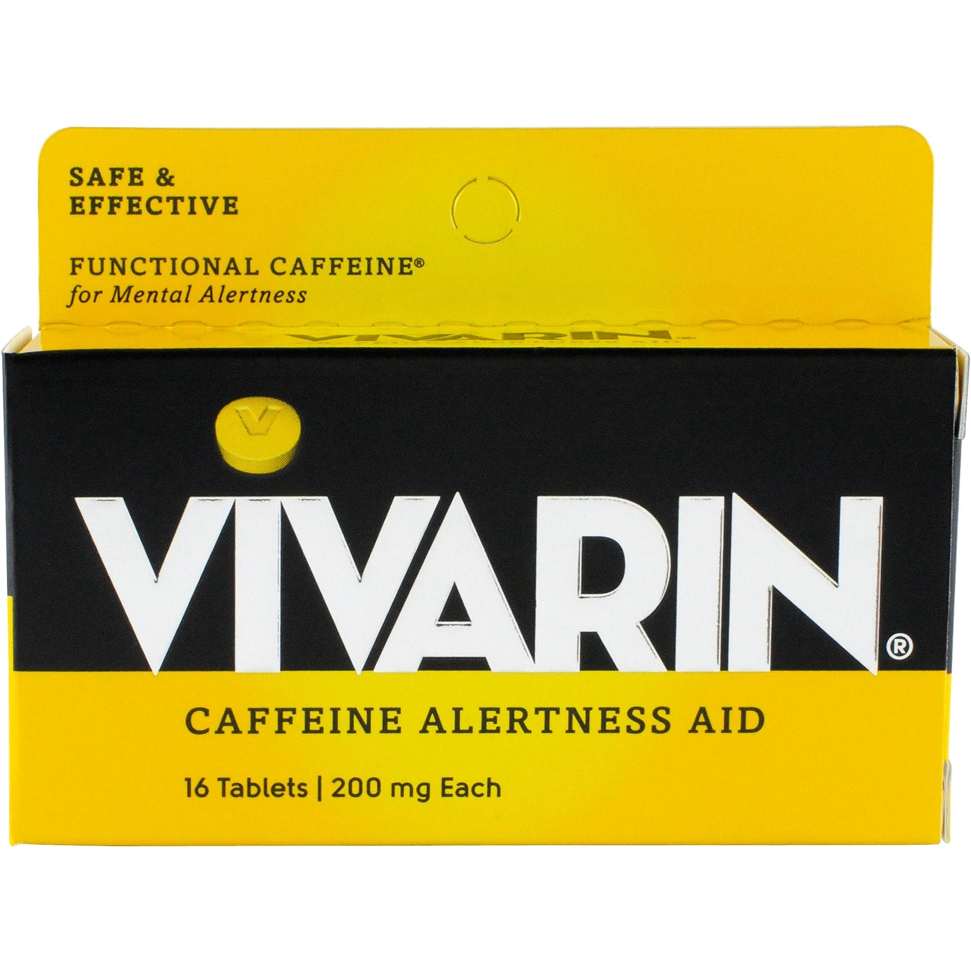 Vivarin Caffeine Alertness Aid tablets by Pasteur Pharmacy, 200 mg for energy and focus, in blister packaging.