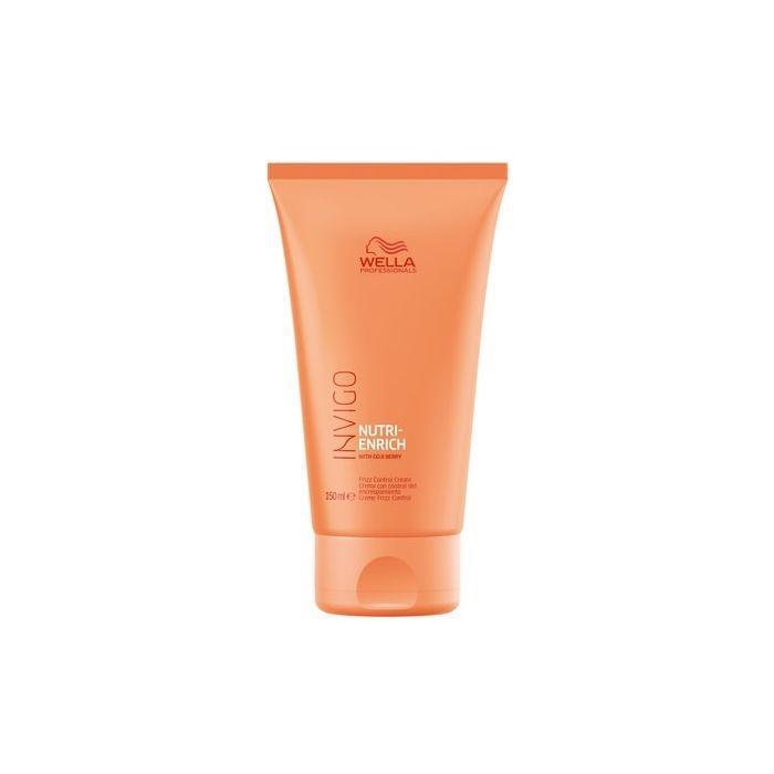 Wella Invigo Nutri-Enrich Frizz Control Cream in 5.1 oz jar, hydrating hair treatment for frizz control and smoothness.