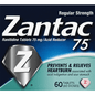 Pasteur Pharmacy Zantac Acid Reducer tablets, regular strength, for heartburn relief, shown in a blister pack.