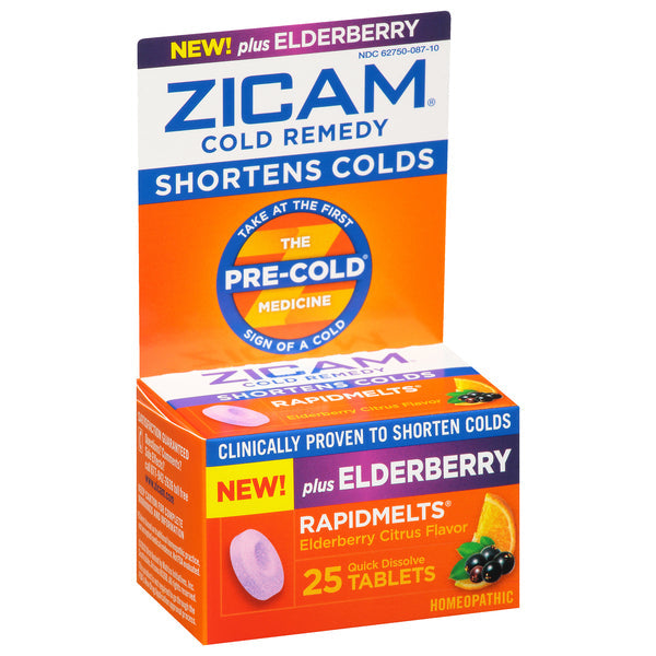 Zicam Rapidmelts Elderberry Citrus flavor cold remedy quick dissolve tablets in 25-count box by Pasteur Pharmacy