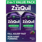 ZzzQuil Nighttime Warming Berry sleep aid bottles, health and beauty product, 2-12 fl oz bottles by Pasteur Pharmacy