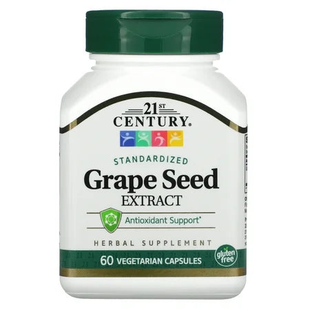 21st Century Grape Seed Extract vegetarian capsules in a bottle, dietary supplement for health care by Pasteur Pharmacy.
