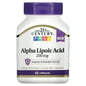 21st Century Healthcare Alpha Lipoic Acid 200 mg vegetarian capsules, supplement bottle with 60 capsules