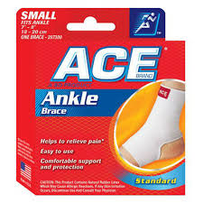 3M Ace ankle brace in small size, 7-8 inches, from Pasteur Pharmacy, providing ankle support and stabilization.
