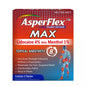 Akron Pharma Asperflex MAX pain relief patch with lidocaine 4% and menthol for targeted pain relief, shown on skin.