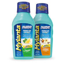 Maximum strength antacid and anti-gas liquid from Pasteur Pharmacy, in unit dose packaging for digestive relief.