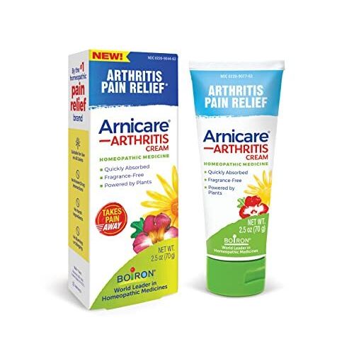 Arnicare Arthritis Pain Cream in a 2.5oz tube, used for soothing arthritis pain, by Pasteur Pharmacy.