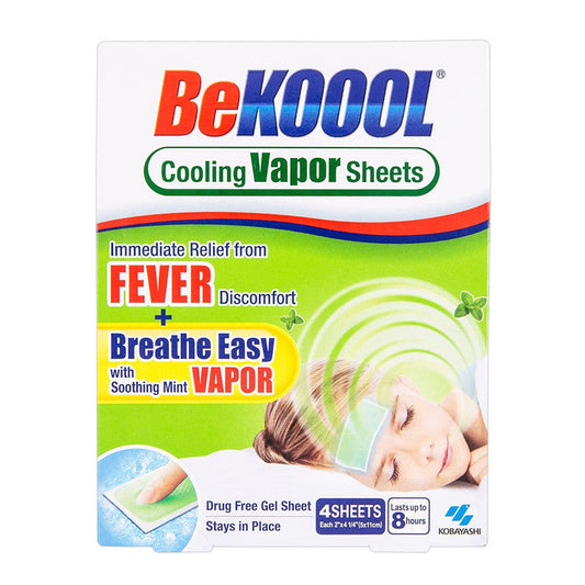 BeKOOOL Cooling Vapor Sheets for kids by Pasteur Pharmacy, providing fever relief with soothing cooling vapor sheets.