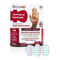 Large adhesive Carpal AID® hand-based wrist relief patches for carpal tunnel pain, shown in a 12-pack by Pasteur Pharmacy.