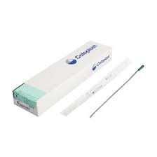 Coloplast Self-Cath intermittent catheter 14 Fr, 16-inch, 30-count box for health care use, featuring sterile packaging and flexible design.