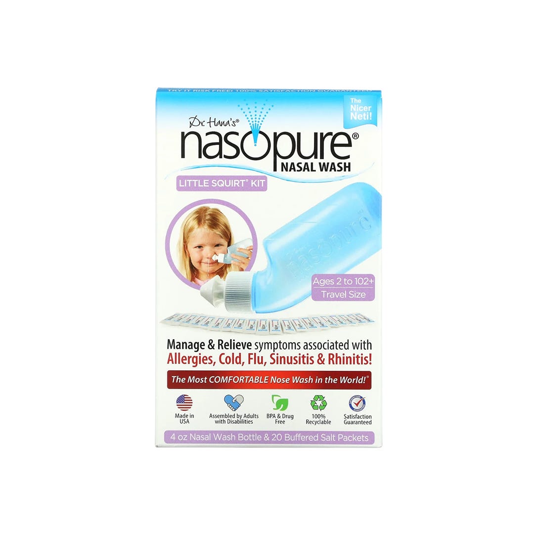 Dr. Hana's Nasopure Nasal Wash System Little Squirt Kit, health care product for nasal cleansing with easy-to-use design.