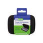 Ezy Dose Hard Sided Pocket Pharmacy Pill Case in black with multiple compartments for organizing pills on the go.