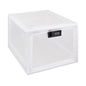 Ezy Dose medication lock box in blue with secure latch, designed for safe storage of pills and small health care items.