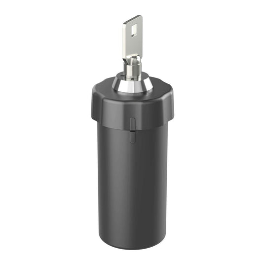 Small Ezy Dose pill box and vitamin container by Pasteur Pharmacy with lock, durable canister, and two keys for secure travel storage.
