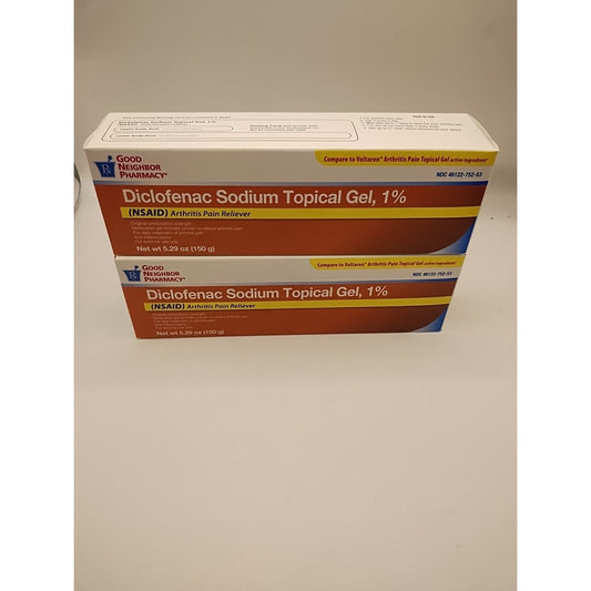 Good Neighbor Pharmacy Diclofenac Sodium 1% topical gel in a 150g tube, used for pain relief and inflammation.